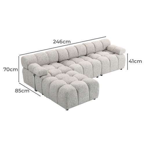 Clemens 3 Seater Modular Sofa with Ottoman