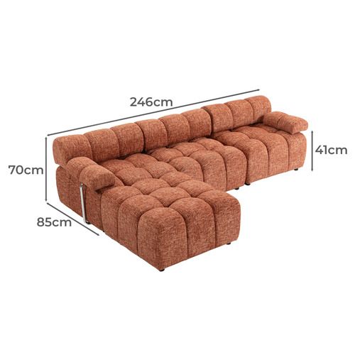 Clemens 3 Seater Modular Sofa with Ottoman