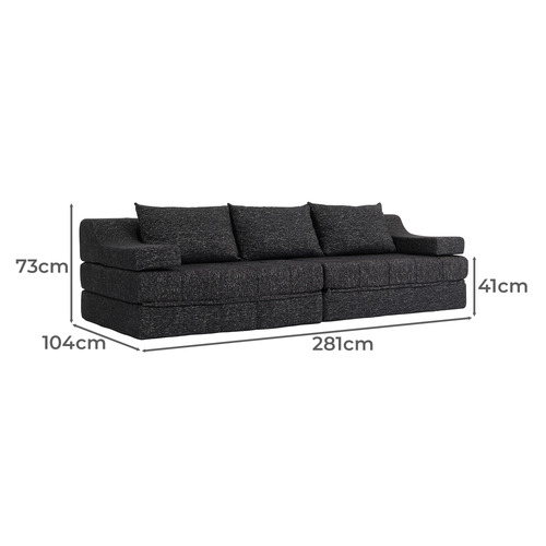 Newbury 3 Seater Chenille Double Sofa Bed