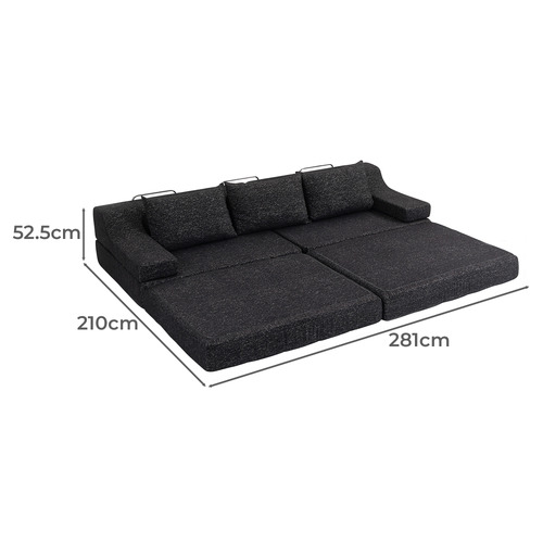 Newbury 3 Seater Chenille Double Sofa Bed