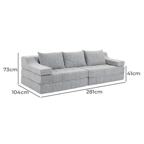 Newbury 3 Seater Chenille Double Sofa Bed