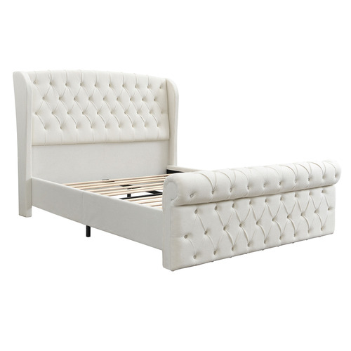 Conall Button Tufted Chenille Bed Frame