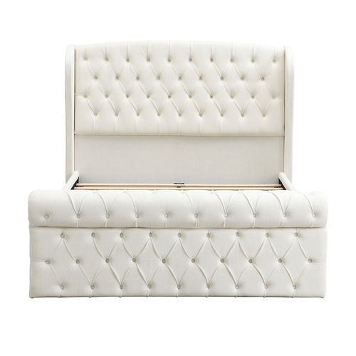 Conall Button Tufted Chenille Bed Frame