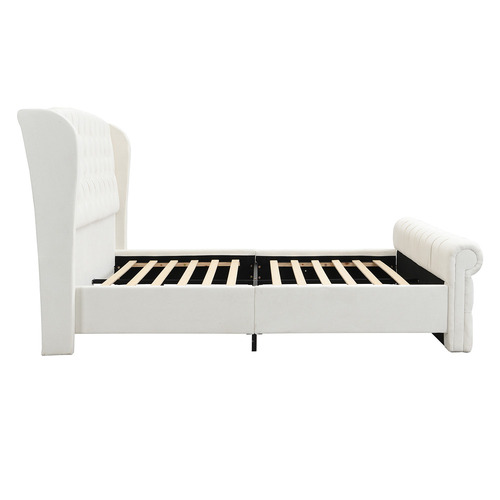 Conall Button Tufted Chenille Bed Frame