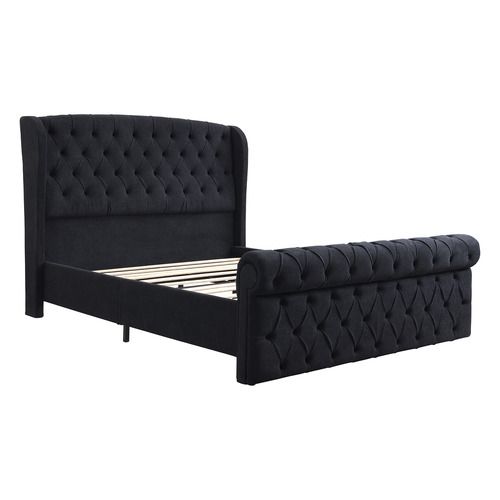 Conall Button Tufted Chenille Bed Frame