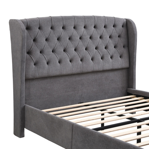 Conall Button Tufted Chenille Bed Frame