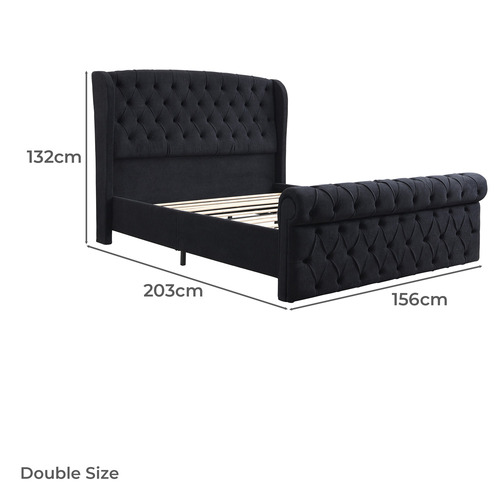 Conall Button Tufted Chenille Bed Frame