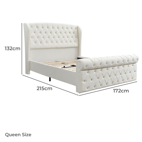 Conall Button Tufted Chenille Bed Frame