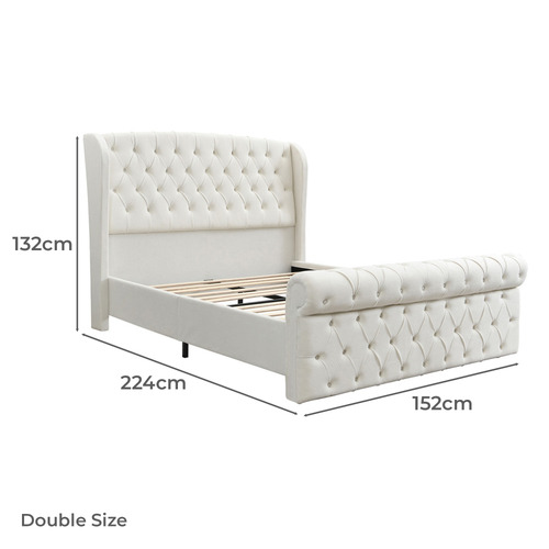 Conall Button Tufted Chenille Bed Frame