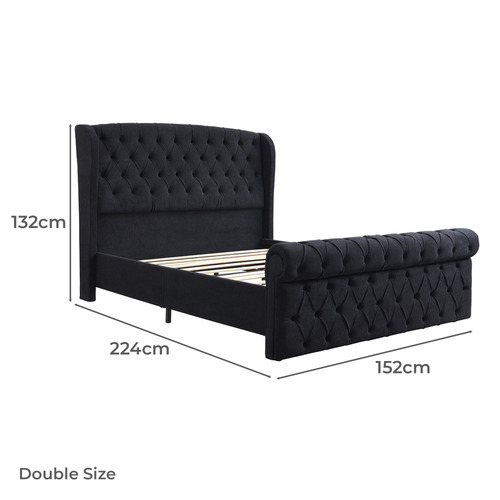 Conall Button Tufted Chenille Bed Frame