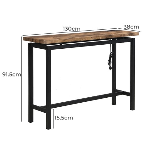 2 Seater Anslie Bar Table with Charging Station & Stool Set