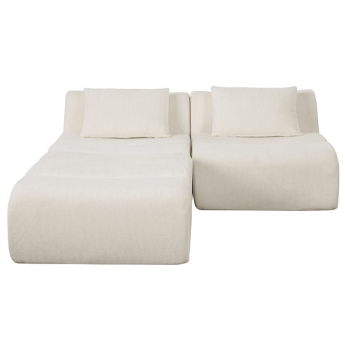Claire 3 Seater Linen Modular Sofa & Ottoman Set