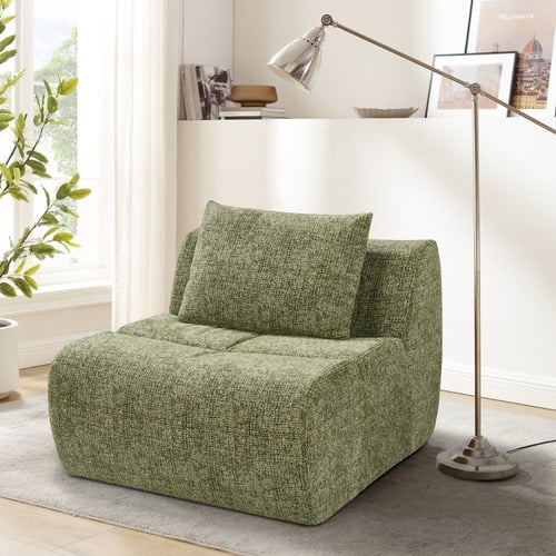 Claire 3 Seater Armless Modular Sofa with Ottoman