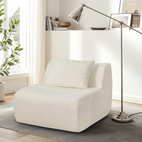 Claire 3 Seater Armless Modular Sofa with Ottoman