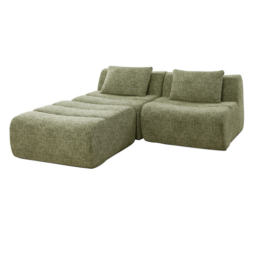 Claire 3 Seater Armless Modular Sofa with Ottoman