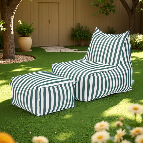 Asher Outdoor Lounge Chair & Ottoman Set