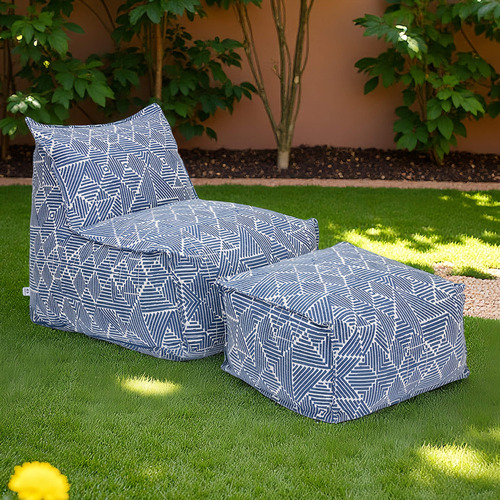 Azure Outdoor Lounge Chair & Ottoman Set