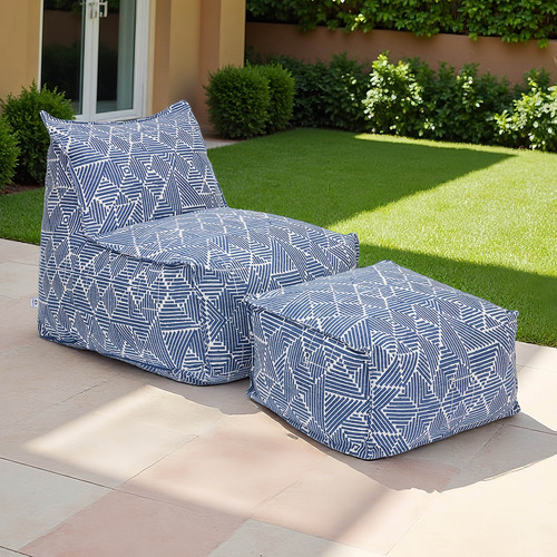 Azure Outdoor Lounge Chair & Ottoman Set