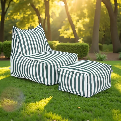 Asher Outdoor Lounge Chair & Ottoman Set