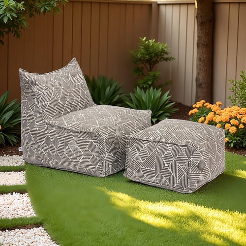 Azure Outdoor Lounge Chair & Ottoman Set