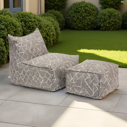 Azure Outdoor Lounge Chair & Ottoman Set