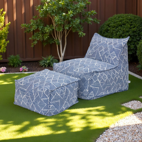Azure Outdoor Lounge Chair & Ottoman Set
