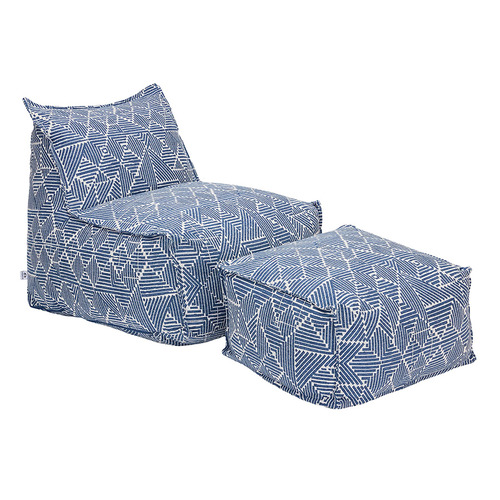 Azure Outdoor Lounge Chair & Ottoman Set