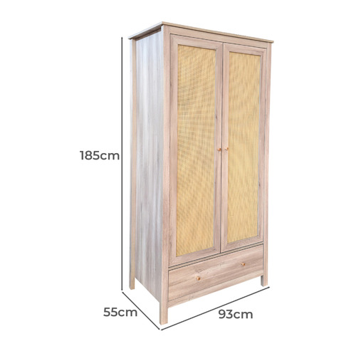 Jihan 1 Drawer 2 Door Wardrobe