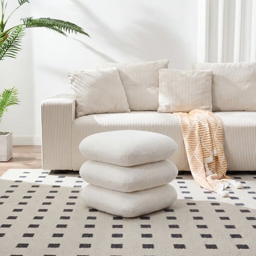 Devika Chenille Swivel Ottoman