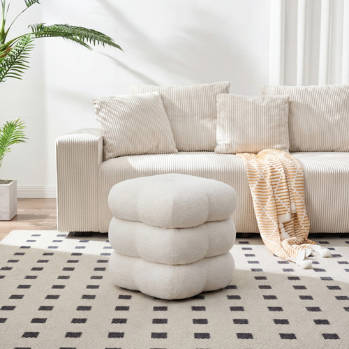 Zinnia Chenille Swivel Ottoman