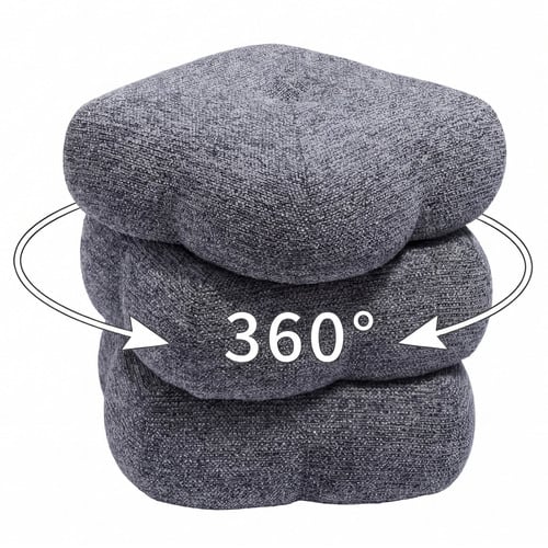 Zinnia Chenille Swivel Ottoman