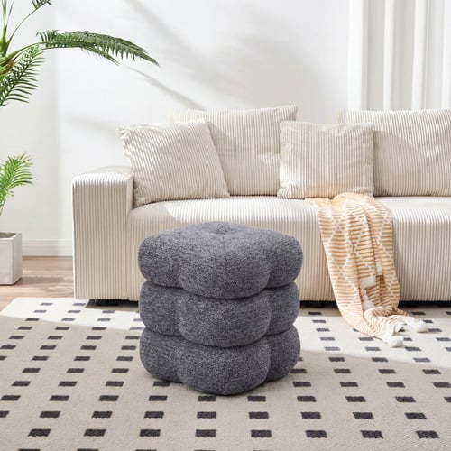 Zinnia Chenille Swivel Ottoman