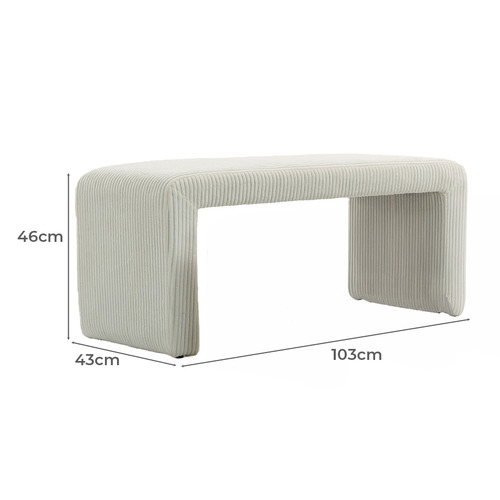 3 Piece Opher Corduroy Ottoman Bench & Footstool Set