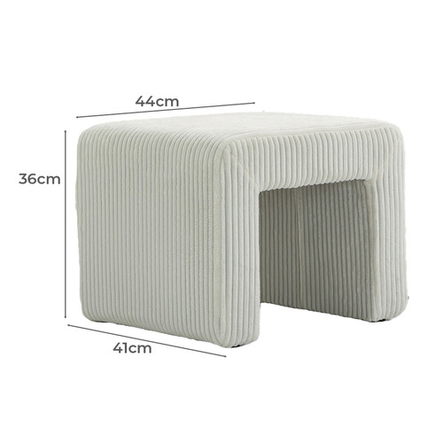 3 Piece Opher Corduroy Ottoman Bench & Footstool Set