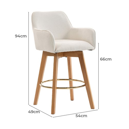 66cm Kylene Upholstered Swivel Counter Stools
