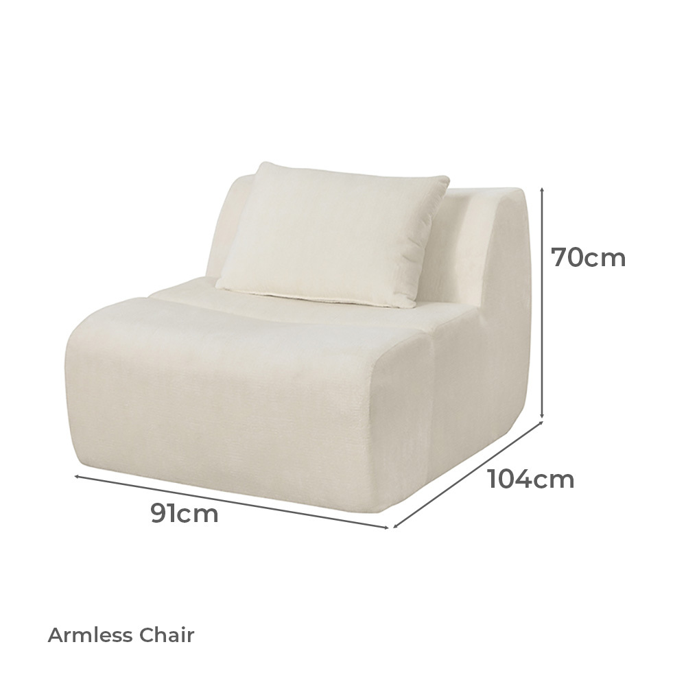 Claire 3 Seater Linen Modular Sofa & Ottoman Set
