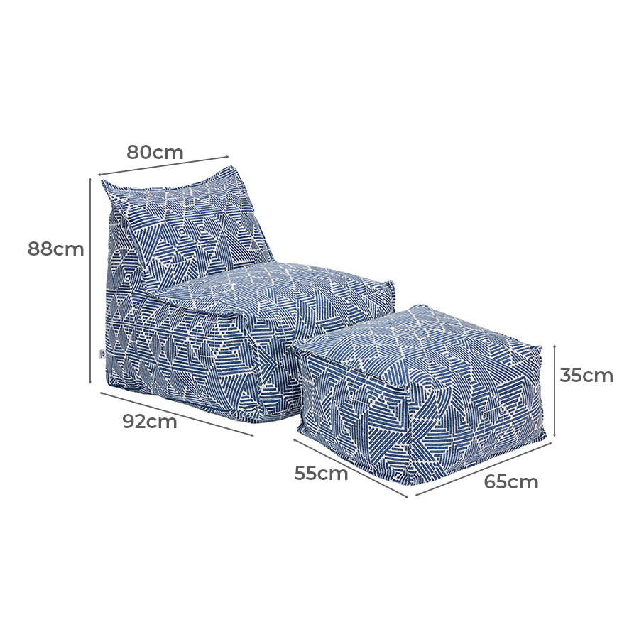 2 Piece Azure Outdoor Lounge Chair & Ottoman Set