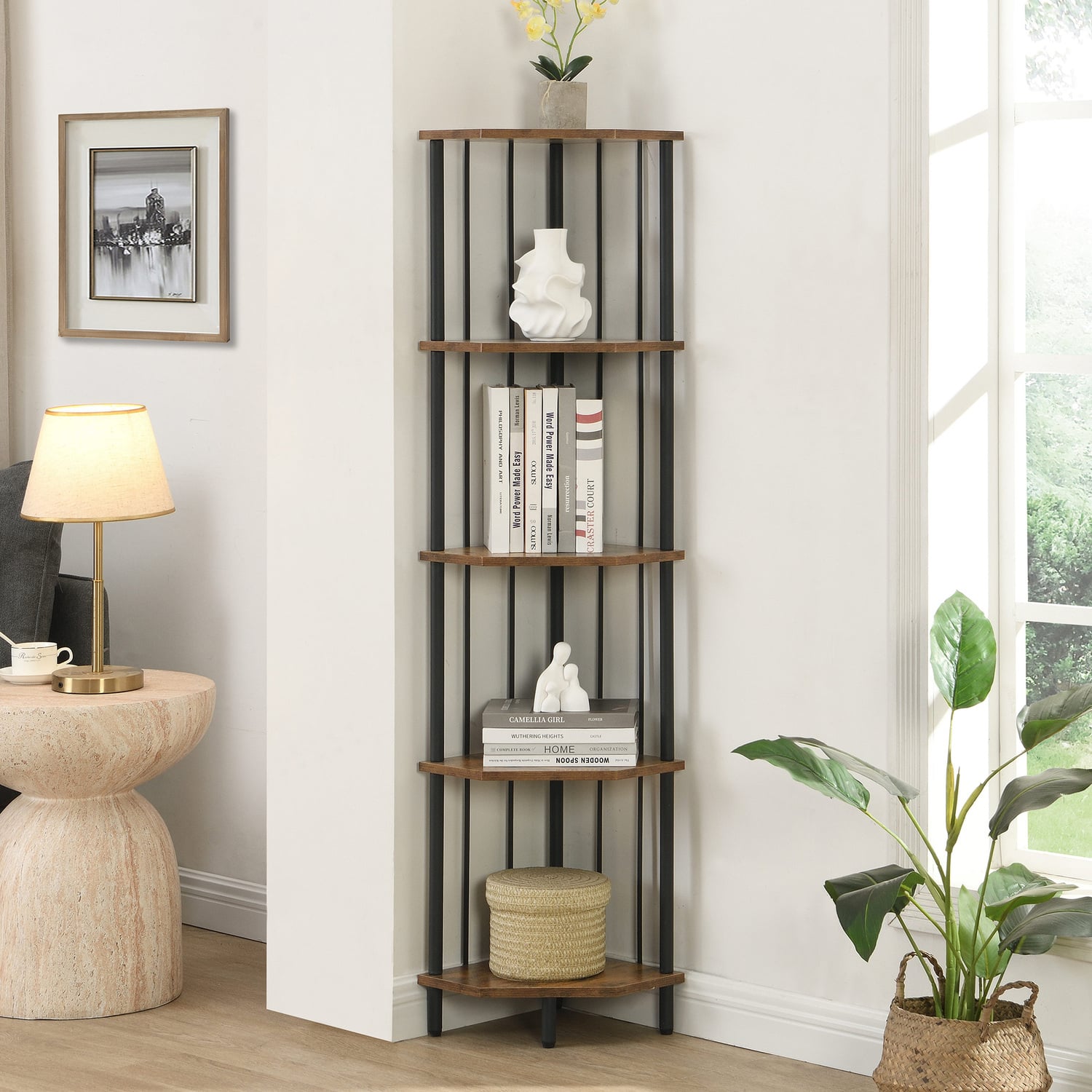 Lewis 5 Tier Corner Shelving Unit