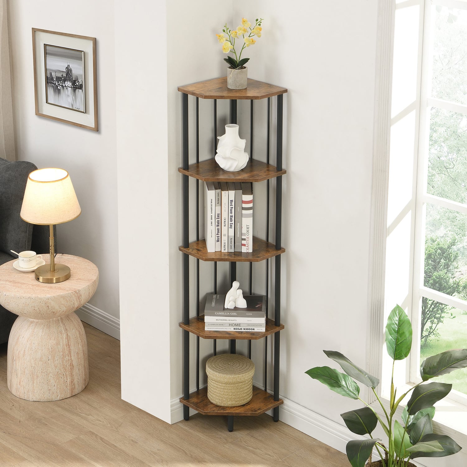 Lewis 5 Tier Corner Shelving Unit