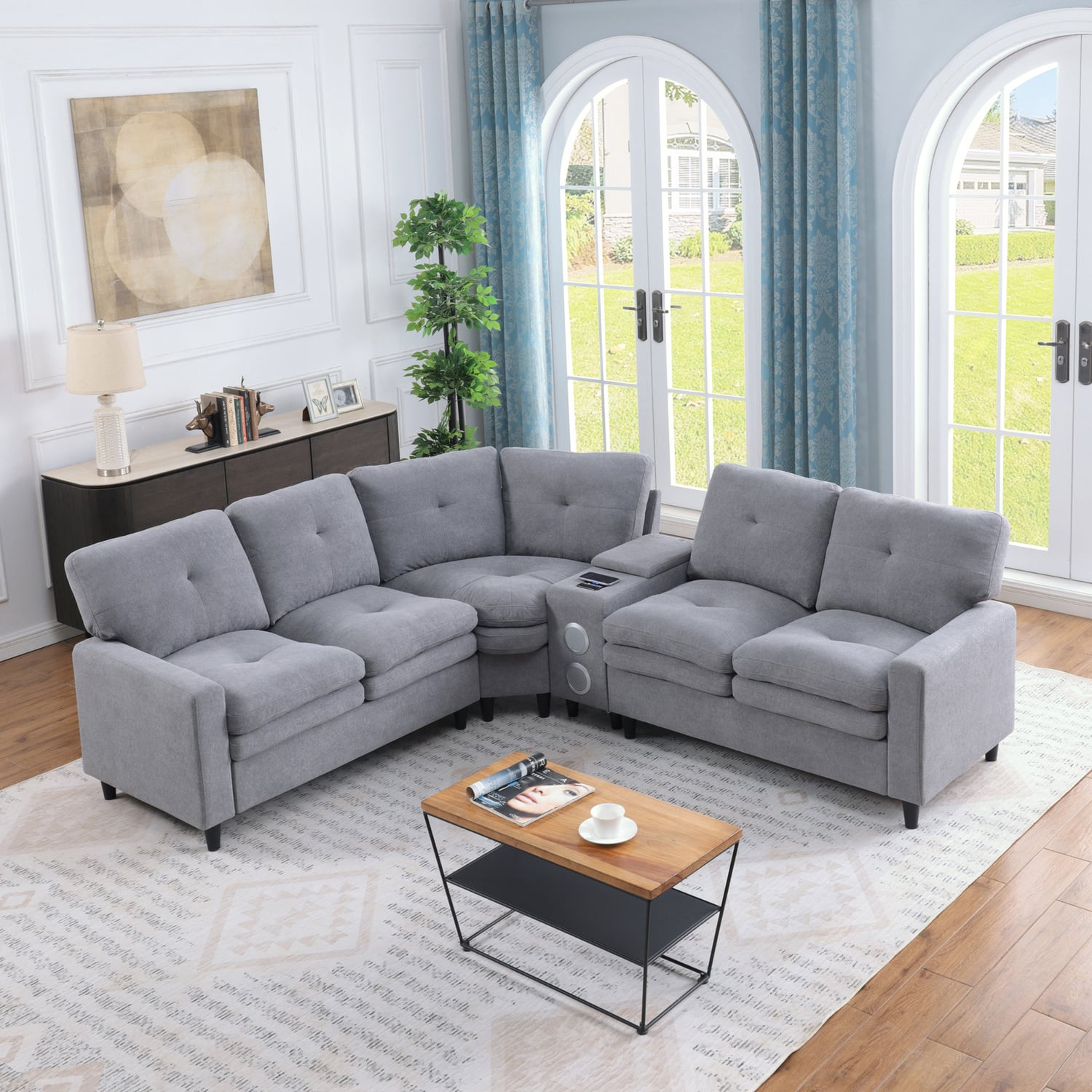Wilmer 5 Seater Upholstered Modular Sofa