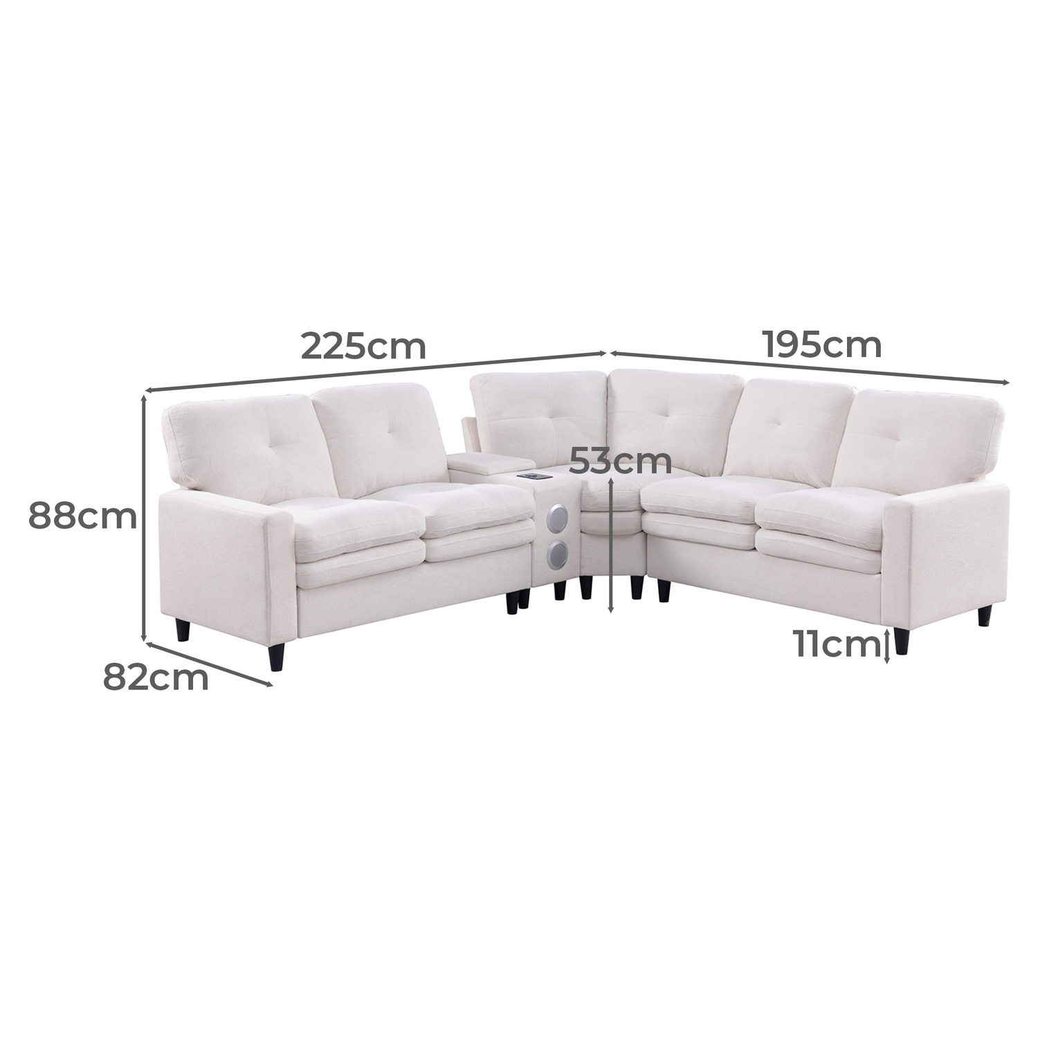 Wilmer 5 Seater Upholstered Modular Sofa