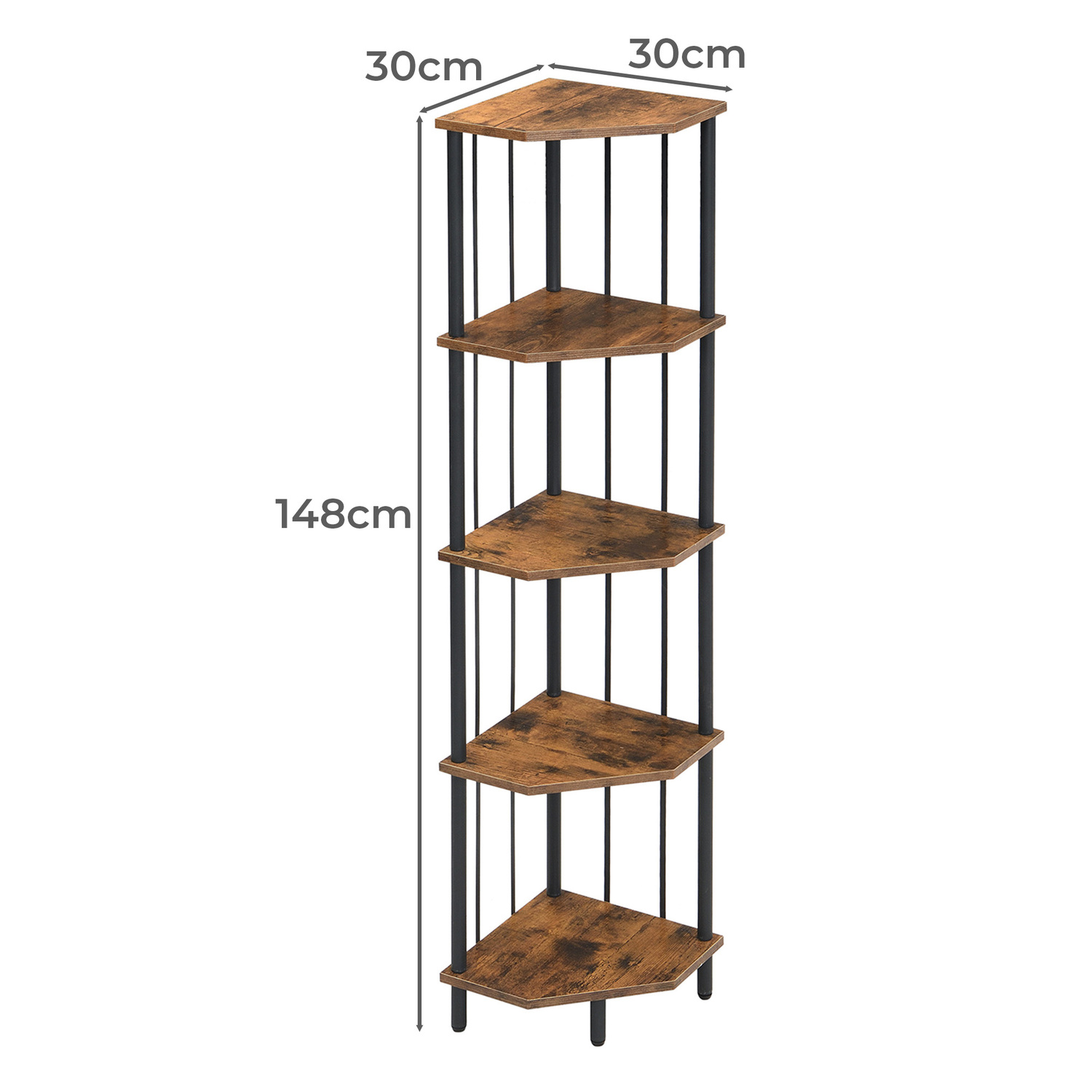 Lewis 5 Tier Corner Shelving Unit