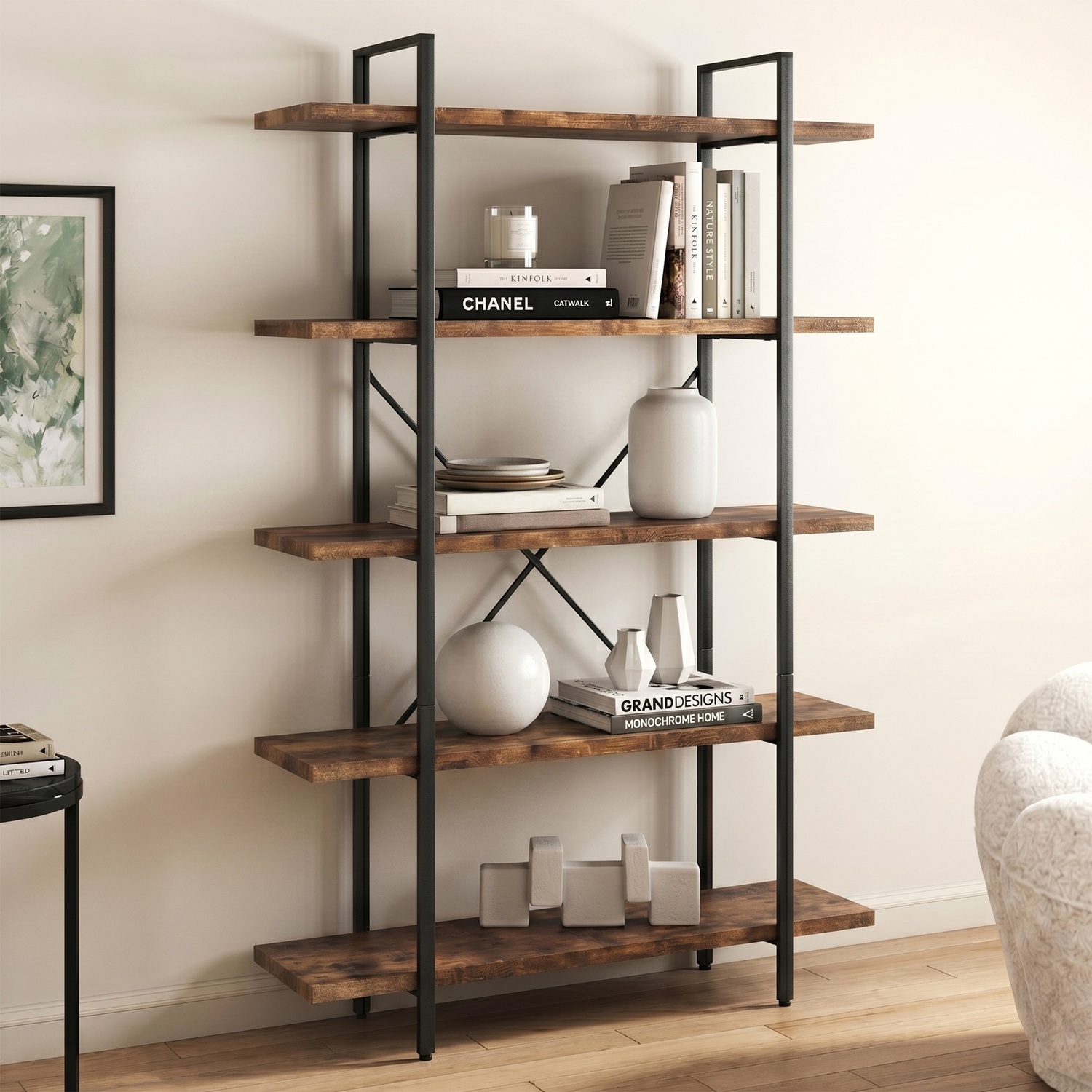 Hudson 5 Tier Bookshelf
