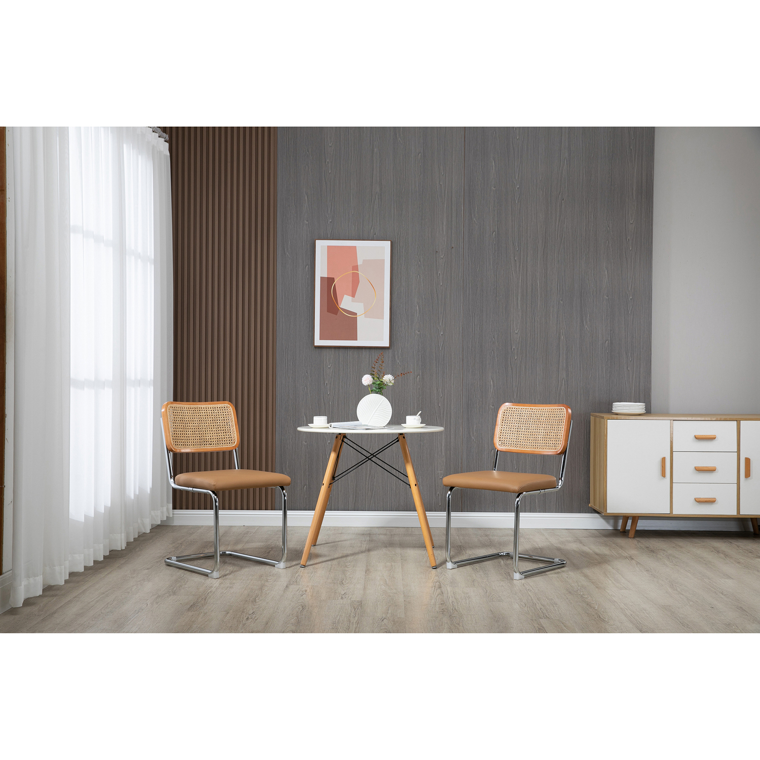 Marcel Breuer Cesca Replica Cantilever Dining Chairs