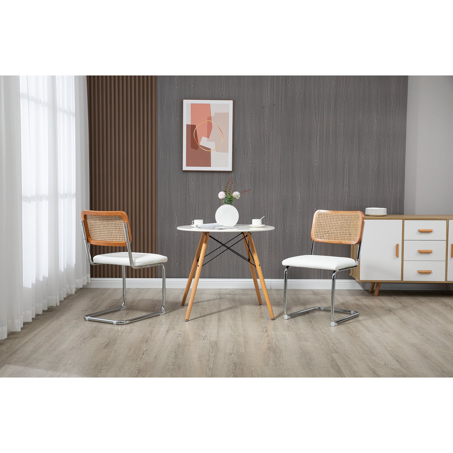 Marcel Breuer Cesca Replica Cantilever Dining Chairs