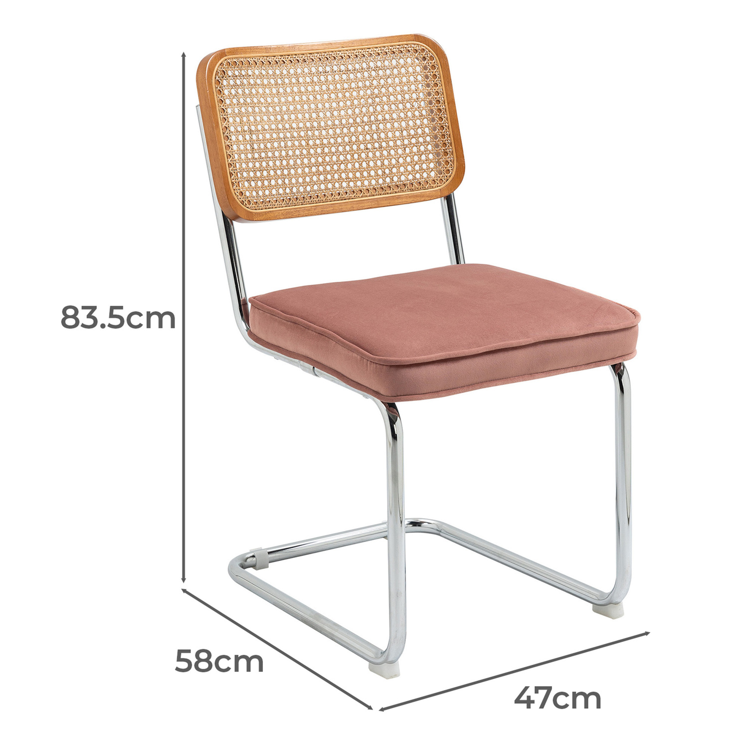 Marcel Breuer Cesca Replica Velvet Cantilever Dining Chairs