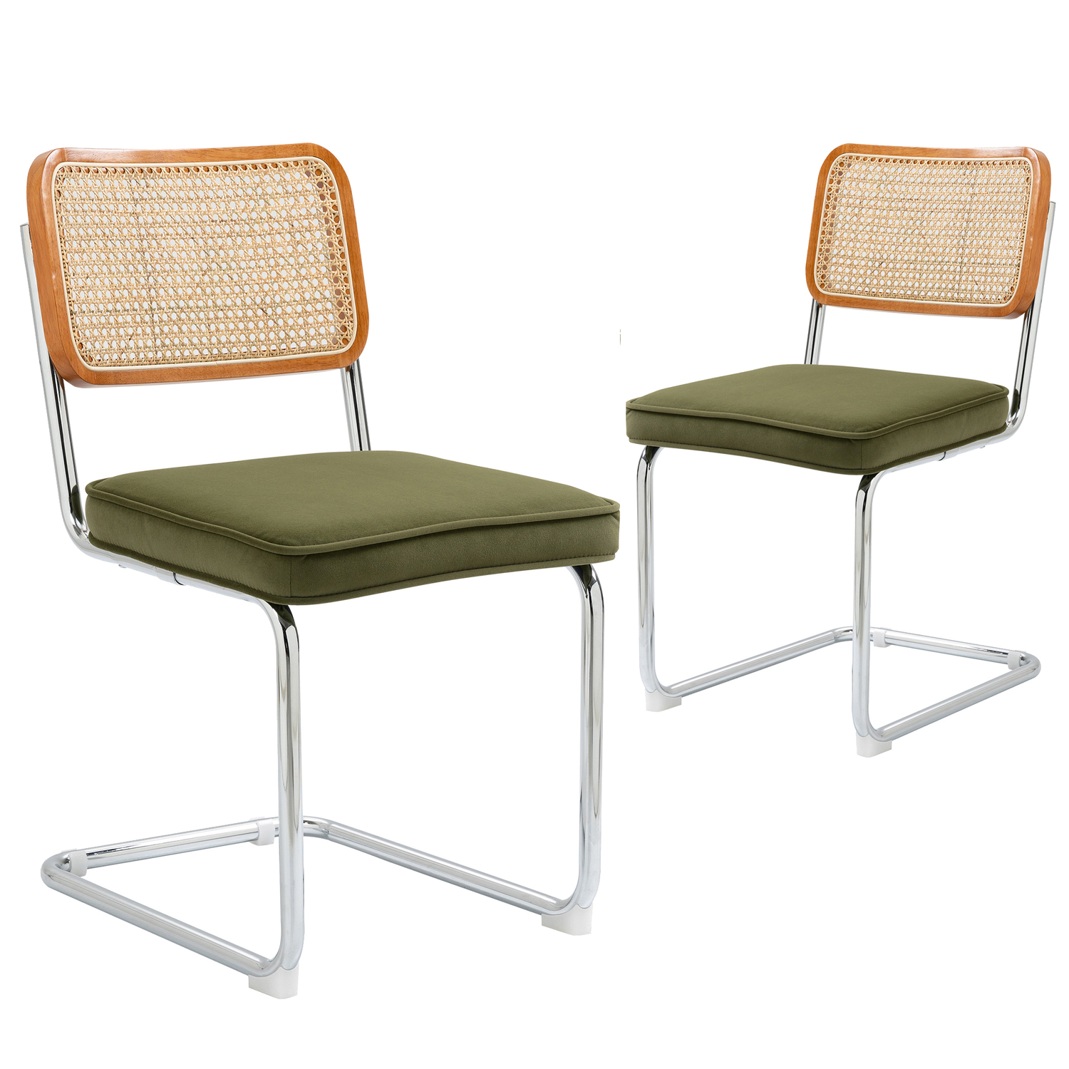 Marcel Breuer Cesca Replica Velvet Cantilever Dining Chairs