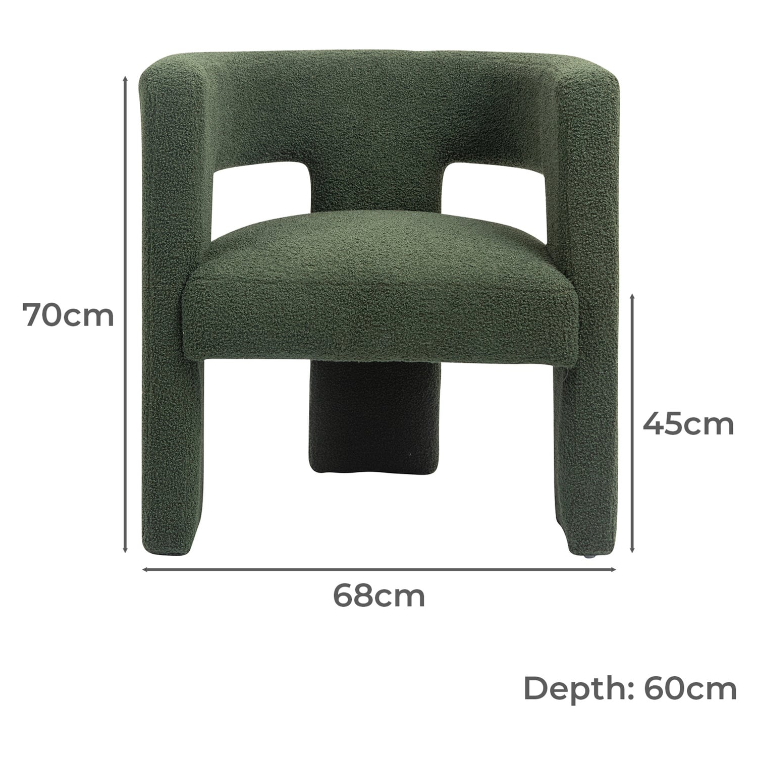Pomaire 3 Legged Boucle Occasional Chair