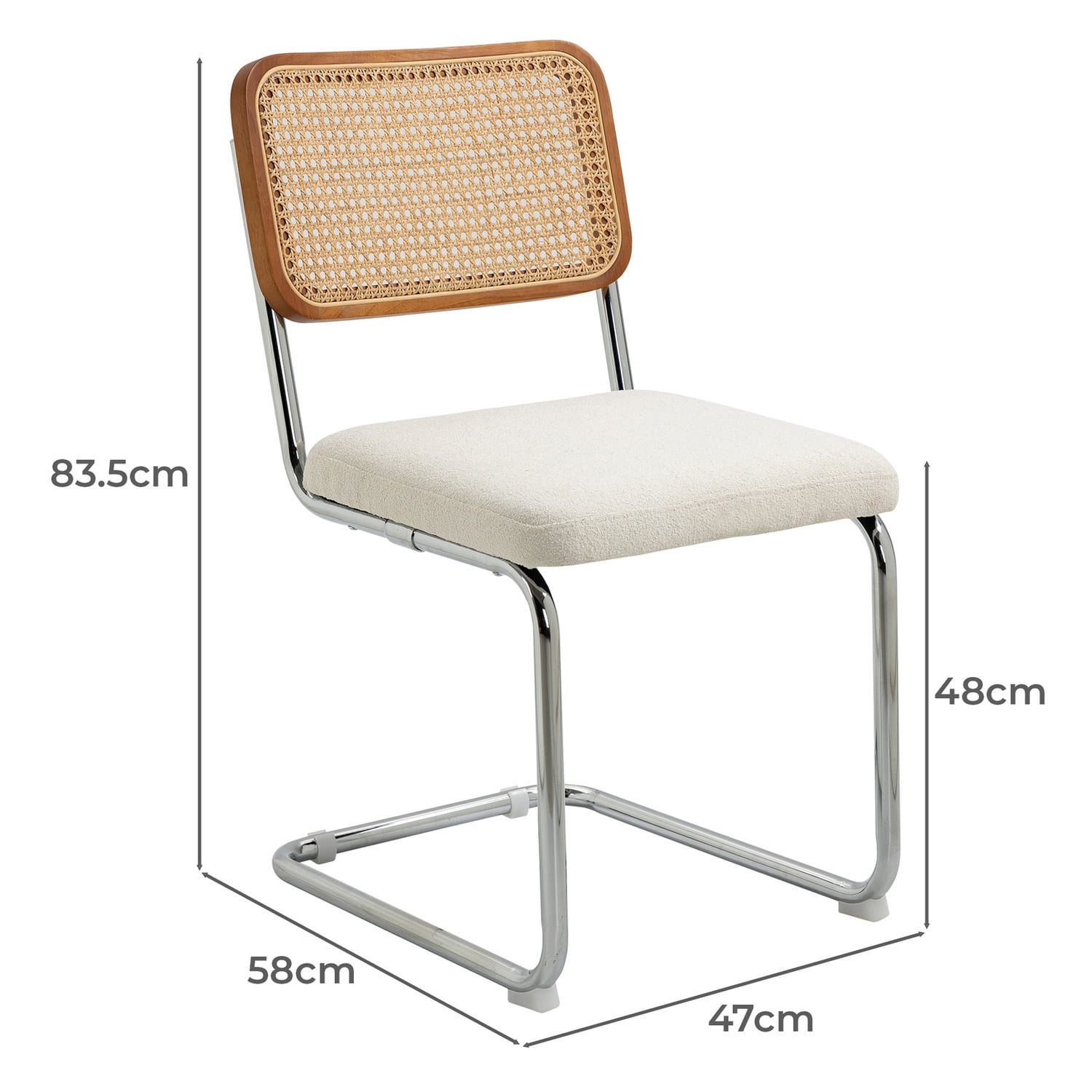 Marcel Breuer Cesca Replica Cantilever Boucle Dining Chairs