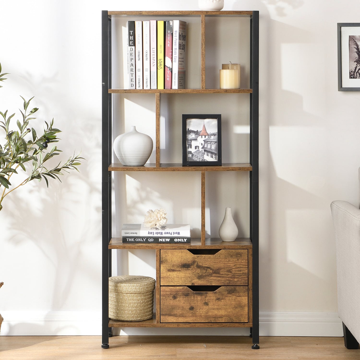 Damien 5 Tier Bookshelf